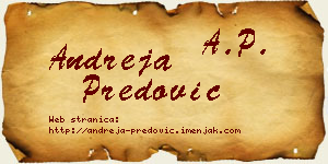 Andreja Predović vizit kartica